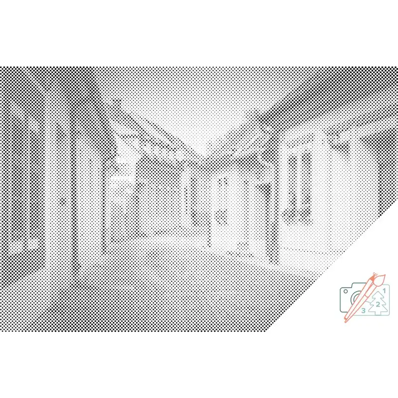 Punktmalerei – Gasse in Esztergom Geld-Zurück-Garantie