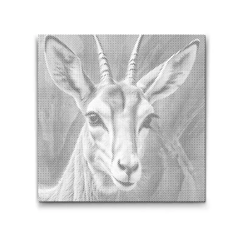 Versand Am Gleichen Tag Punktmalerei – Gazelle in Türkis- und Orangetönen