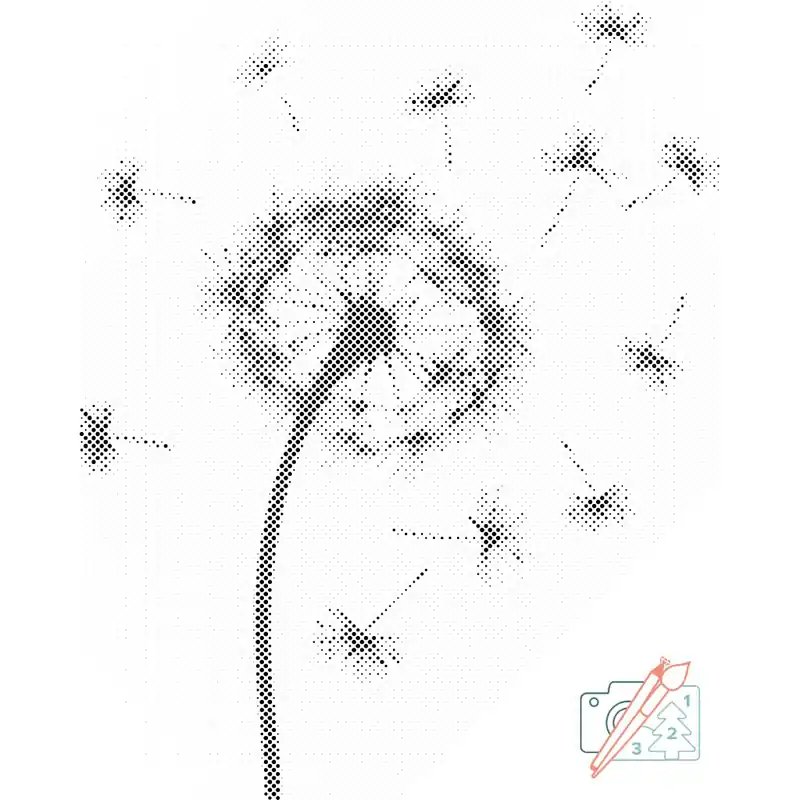 Punktmalerei – Geblasener Löwenzahn Top-Qualität