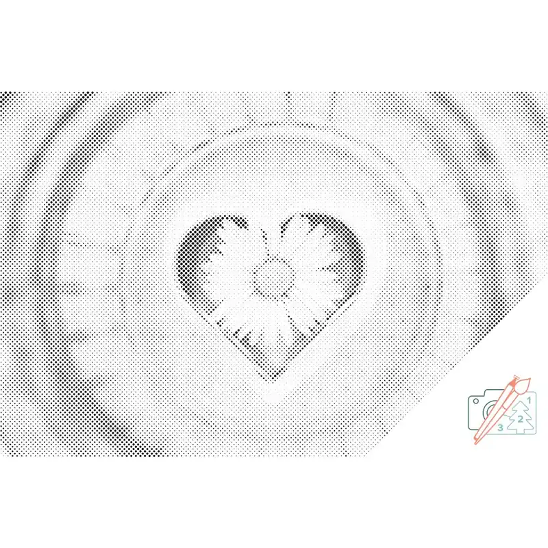 Schneller Versand Punktmalerei – Gänseblümchen im Herzen