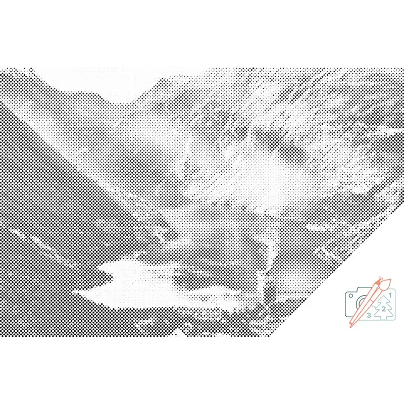 Punktmalerei – Geirangerfjord, Norwegen Super-Preis