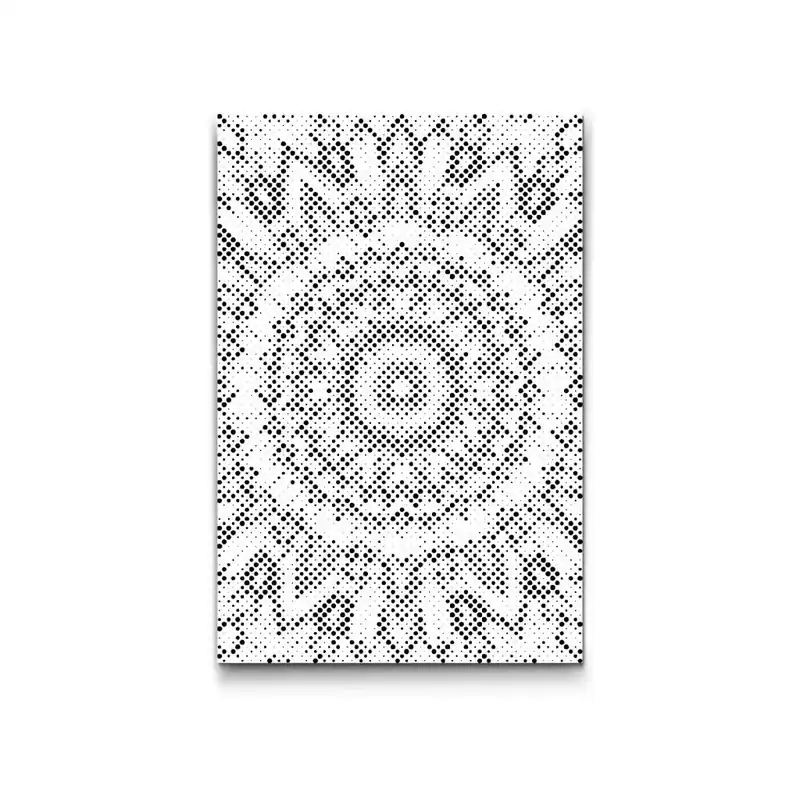 Preisreduziert Punktmalerei – Gelb-schwarzes Mandala