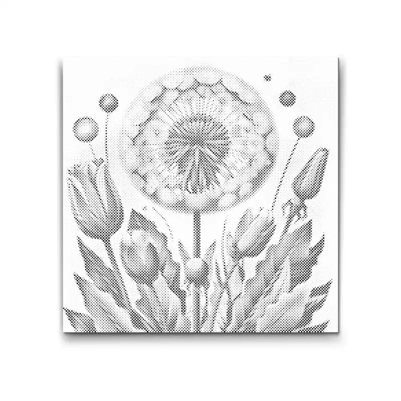 Neue Ware Punktmalerei – Gemalte Blumen