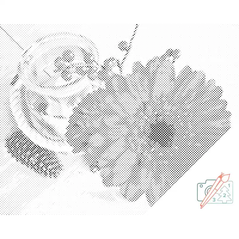 Jetzt Zugreifen Punktmalerei – Gerbera und Kerze