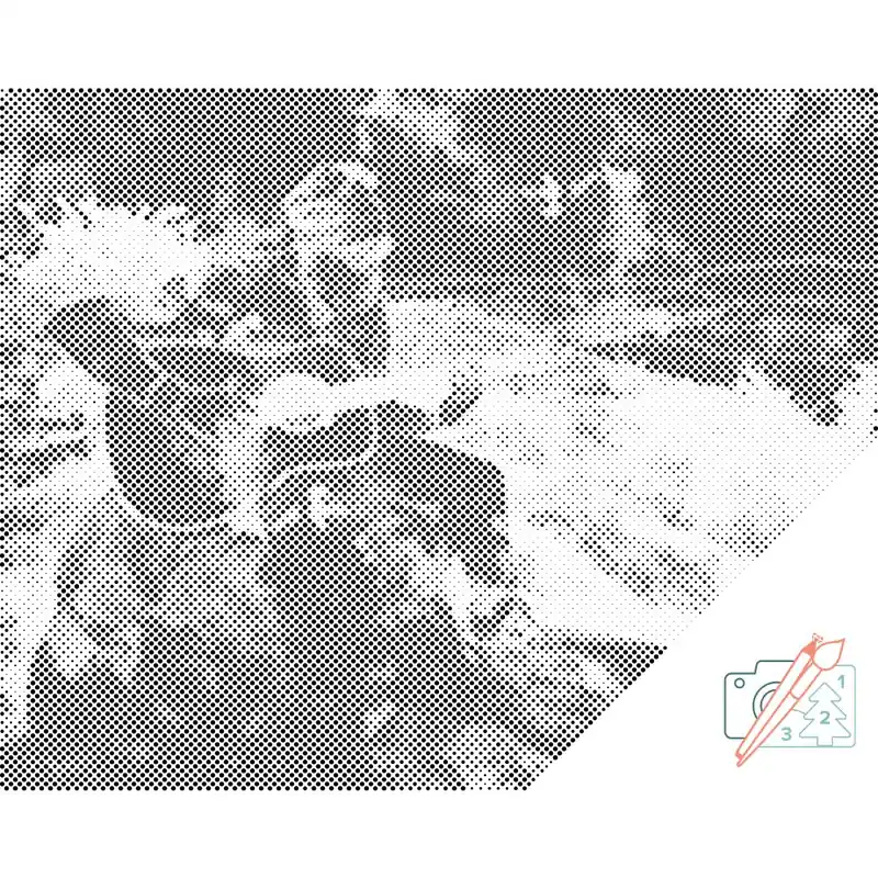 Punktmalerei – Gitarrist im Garten Ausverkauf